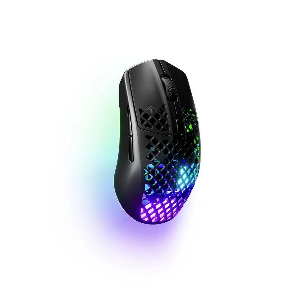 Steelseries    Aerox 3 Wireless Black    bežično, bežični, Bluetooth®    igraći miš    optički    ergonomski, osvjetljen    crna slika