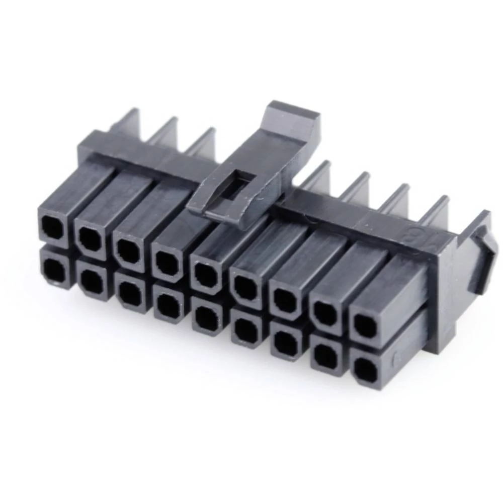 Molex 1729521801 Micro-Fit TPA Receptacle Housing, Dual Row, 18 Circuits, UL 94V-0, Low-Halogen, Black slika