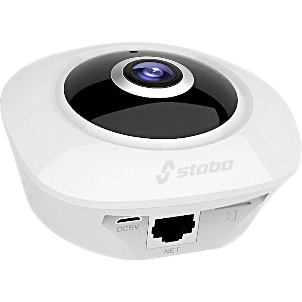 Stabo Nadzorna kamera LAN, WLAN IP-Dome kamera 1280 x 960 piksel Stabo indoorcam_fisheye 360° 51094,Unutrašnje područje 51094 N/ slika