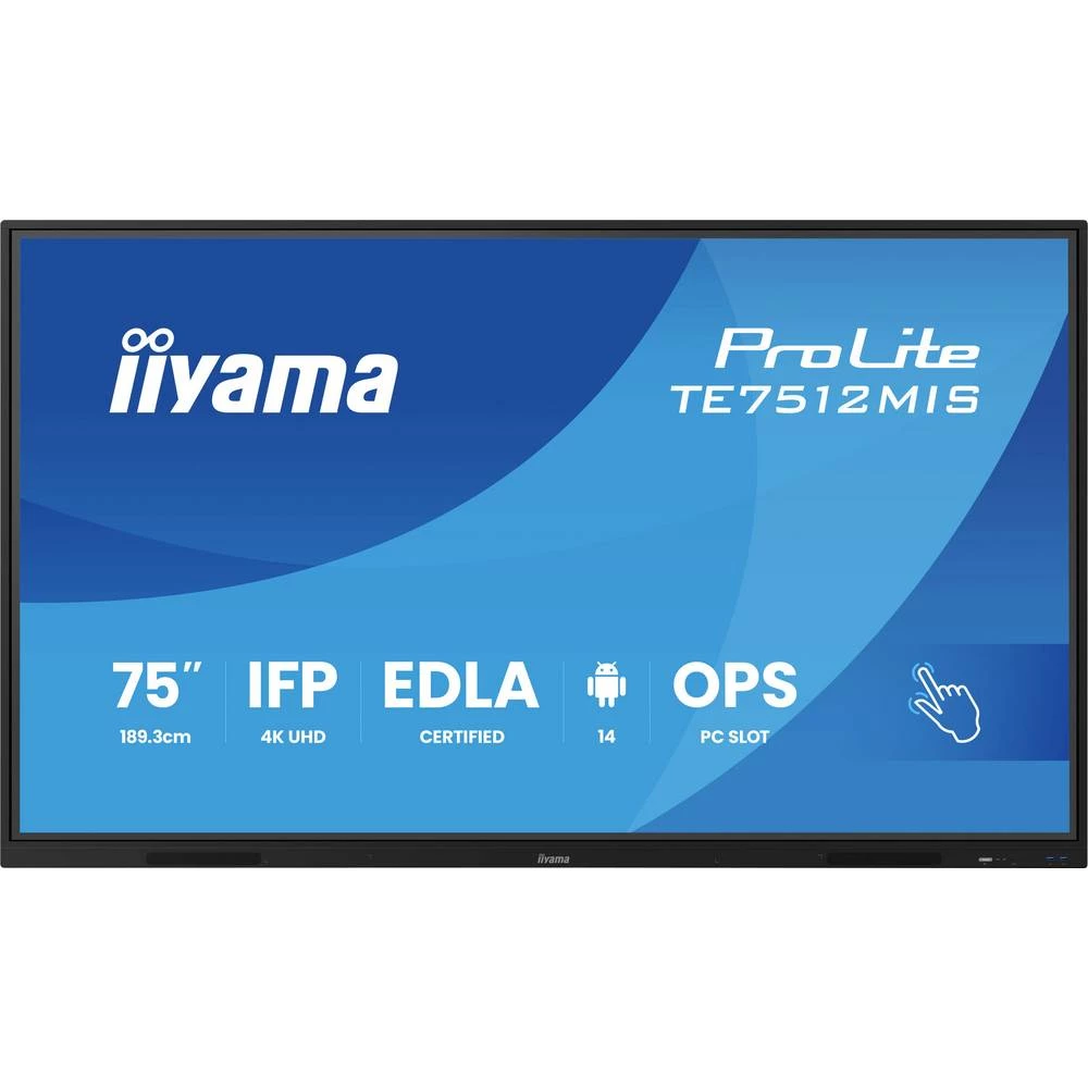 Iiyama TE7512MIS-B4AG Digital Signage zaslon Energetska učinkovitost 2021: G (A - G) 189.3 cm 75 palac 3840 x 2160 Pixel slika
