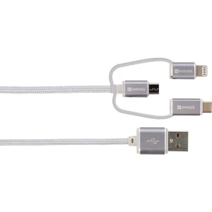 Skross iPod/iPhone/iPad USB kabel [1x USB - 1x muški konektor USB-C™, muški konektor micro USB , muški konektor Apple do slika