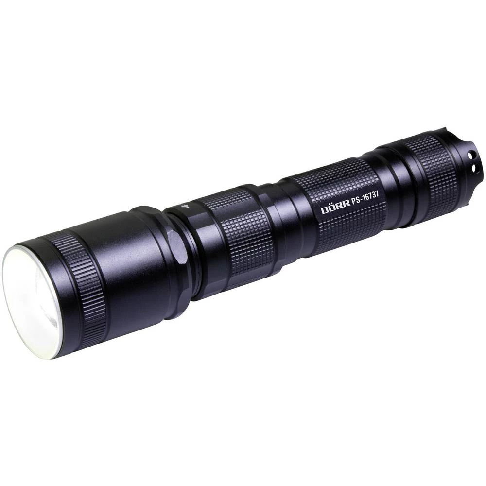 LED Džepna svjetiljka S USB sučeljem, Veliki raspon Dörr Foto PS-16737 pogon na punjivu bateriju 600 lm 200 Crna slika