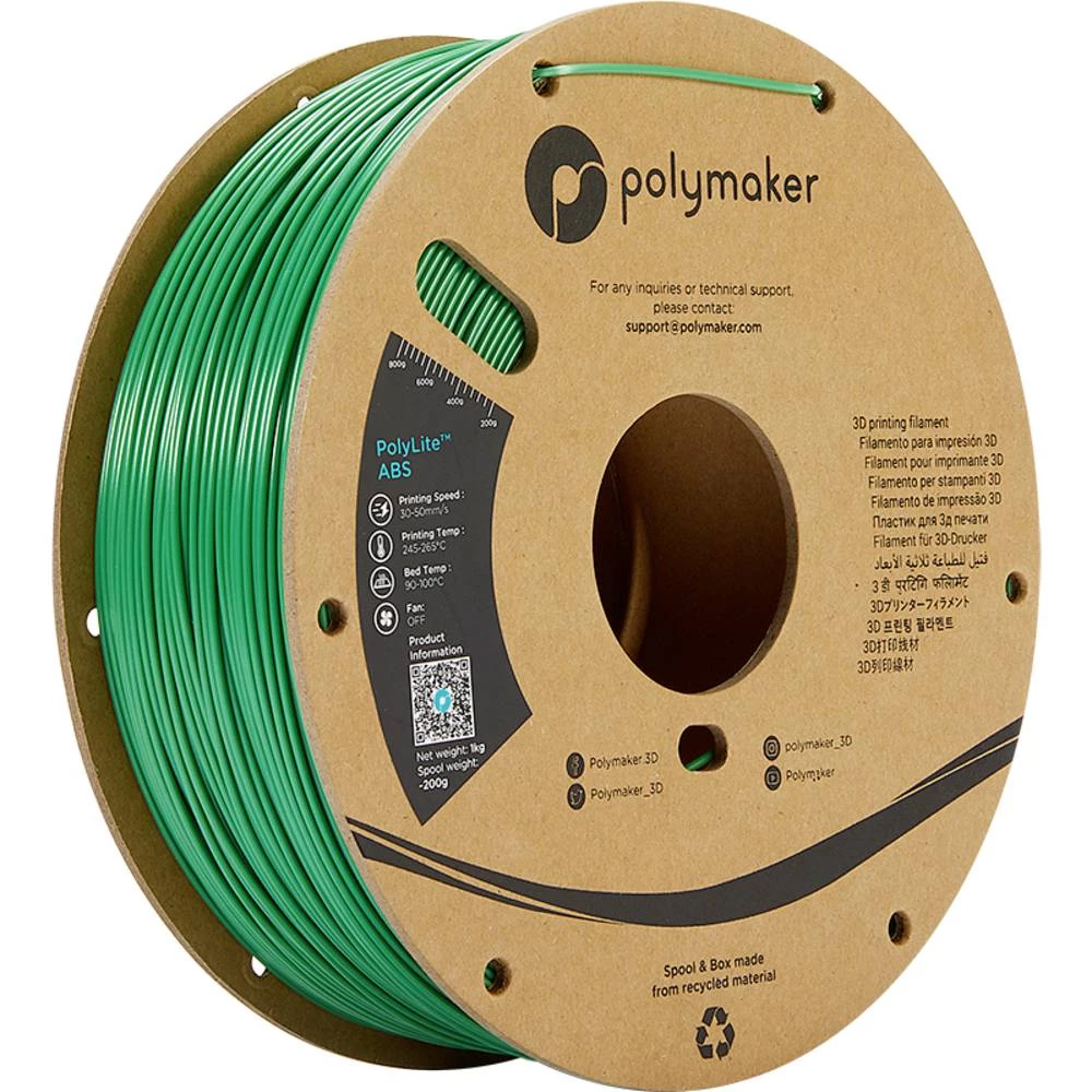 Polymaker PE01015 PolyLite 3D pisač filament ABS plastika siromašan miris 2.85 mm 1000 g zelena  1 St. slika