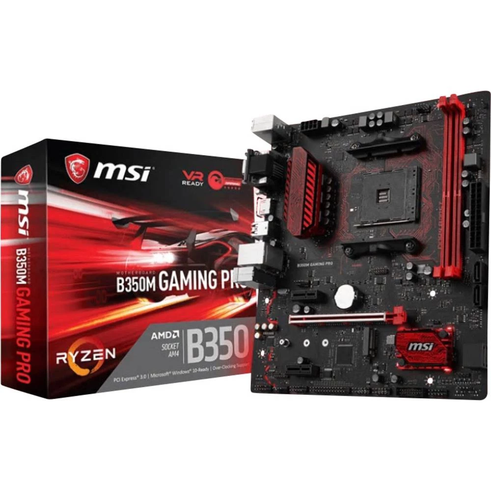 Matična ploča MSI Gaming B350M Gaming Pro Baza AMD AM4 Faktor oblika Micro-ATX Set čipova matične ploče AMD&reg; B350 slika