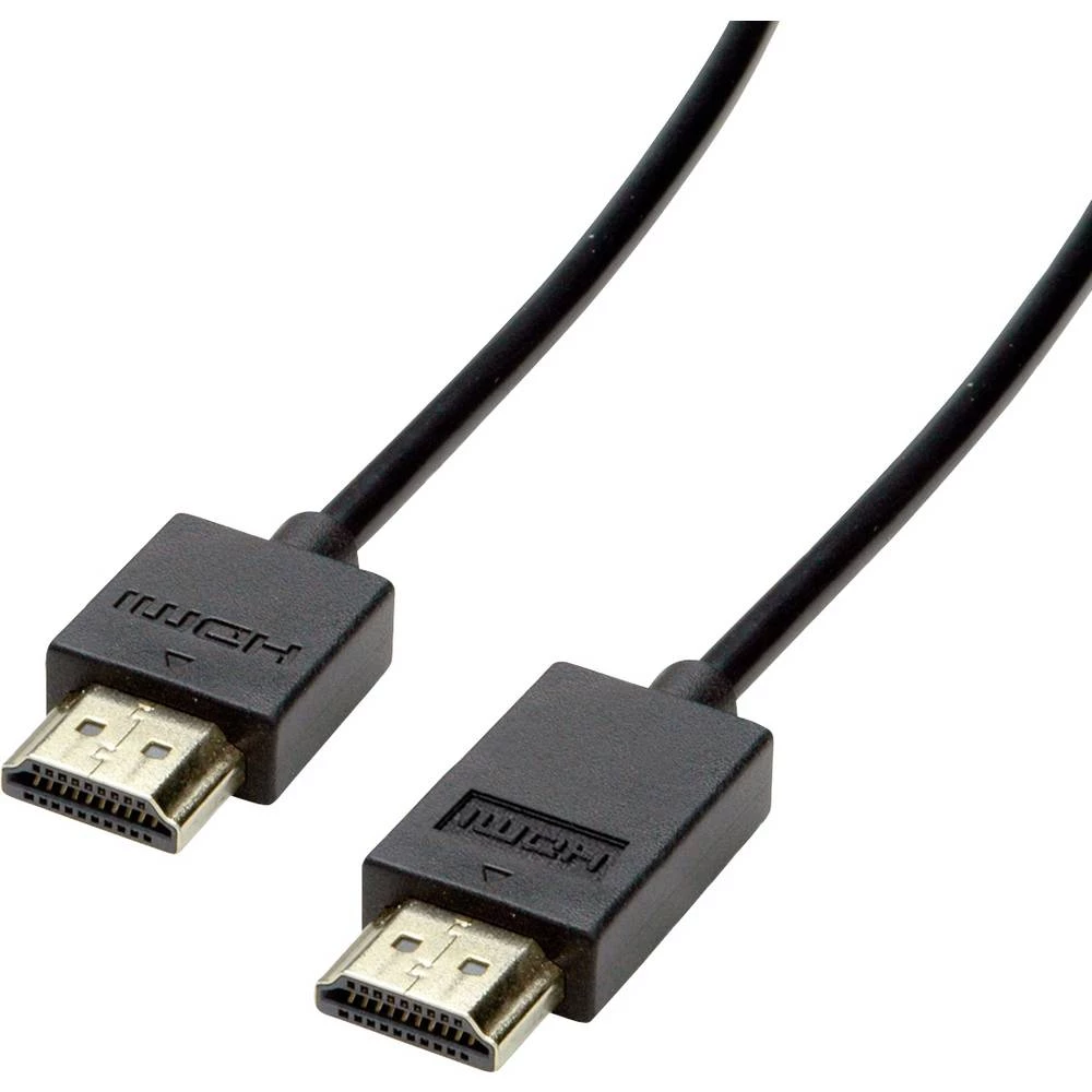 Roline HDMI priključni kabel 3.00 m 11.04.5913 dvostruko zaštićen crna [1x muški konektor HDMI - 1x muški konektor HDMI] slika