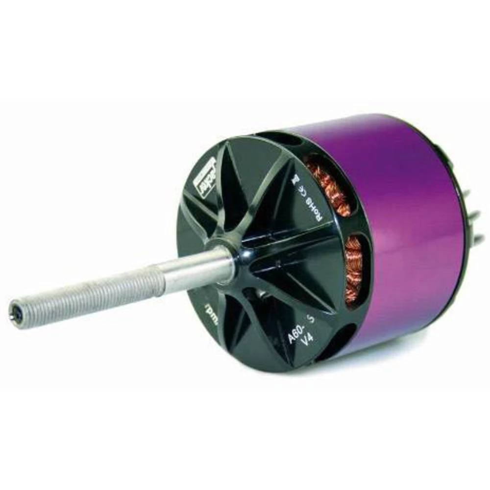 Beskontaktni istosmjerni elektromotor za model zrakoplova A60-7S V4 28-Pole Hacker kV (U/min po voltu): 215 Okretaji (Turns): 7 slika