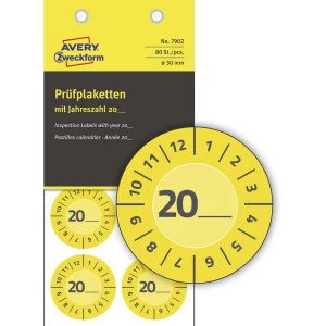 Avery-Zweckform 7902 inspekcijska naljepnica 20XX žuta (Ø) 30 mm 30 mm 80 St. slika