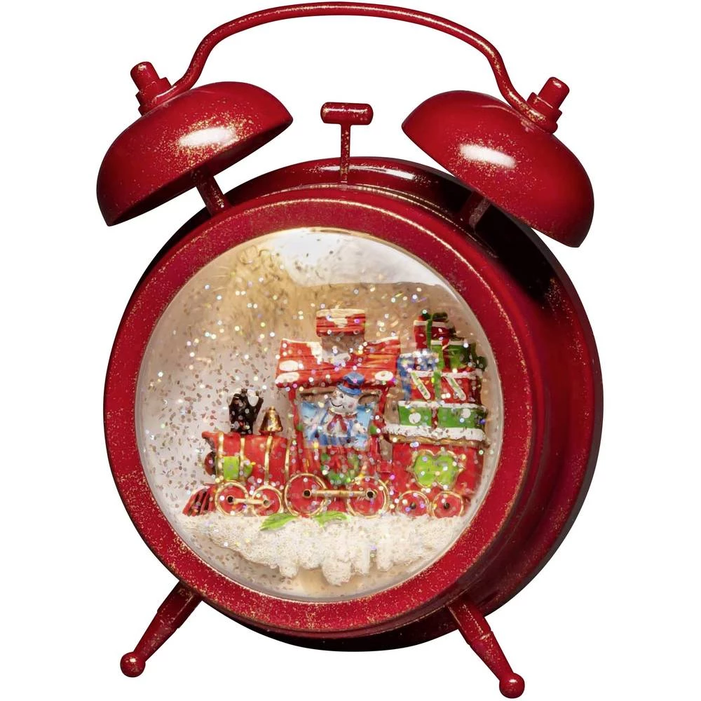 LED kulisa Snjegović s vlakom S timerom Toplo-bijela LED Konstsmide 4374-550 Crvena slika