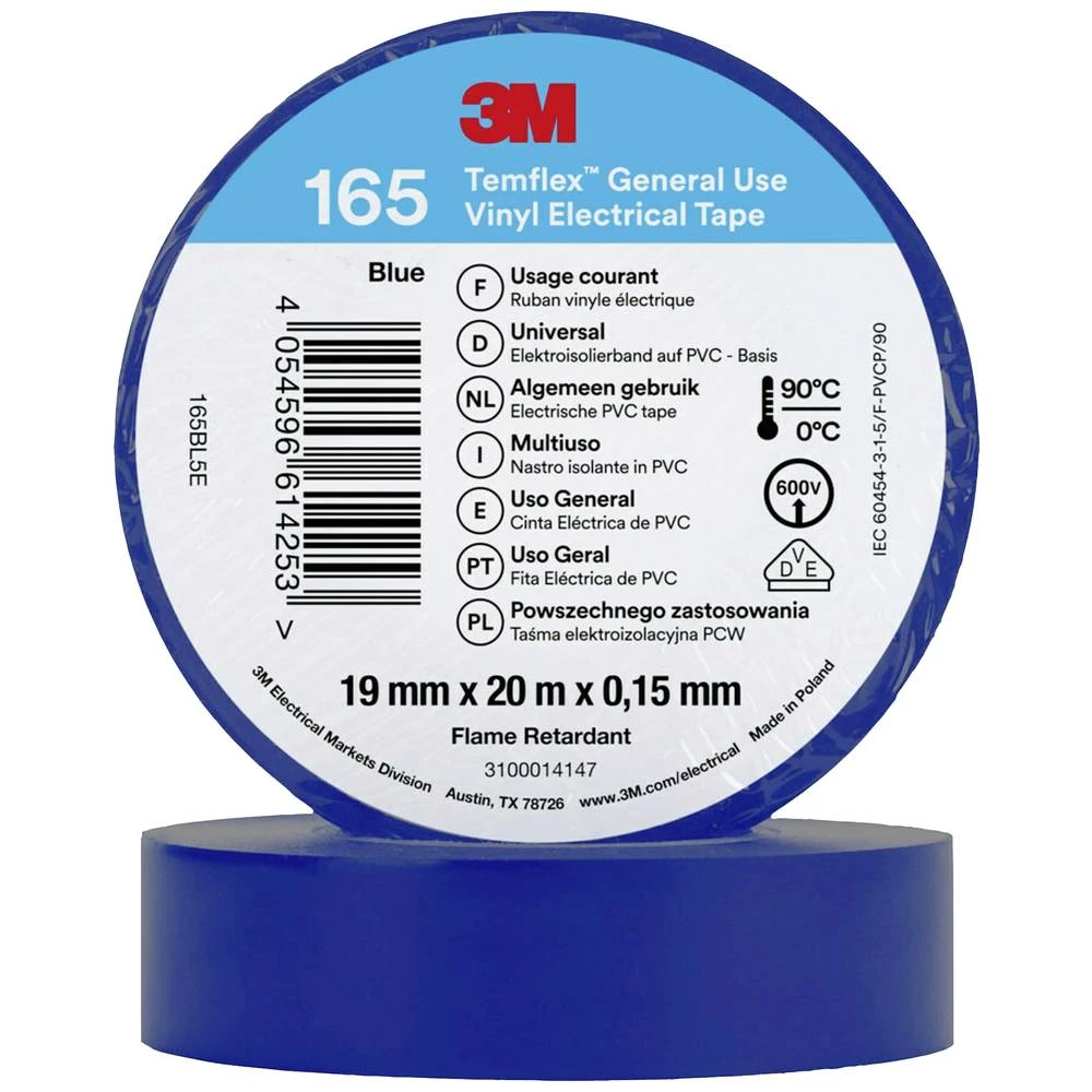 3M  165BL5E izolacijska traka  plava boja (D x Š) 20 m x 19 mm 1 St. slika