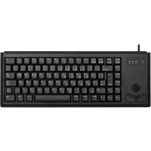 CHERRY Compact-Keyboard G84-4400 USB tipkovnica njemačka, qwertz crna ugrađeni Trackball slika
