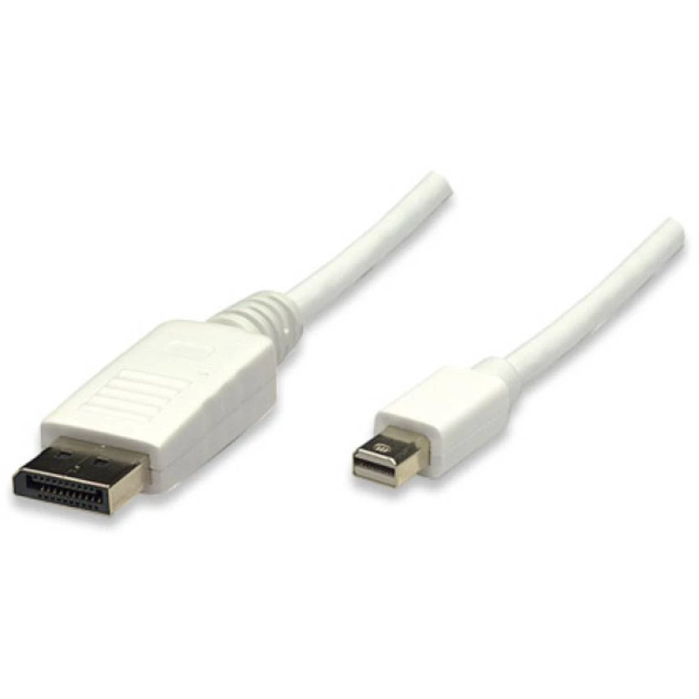 TECHly DisplayPort Priključni kabel [1x Muški konektor DisplayPort - 1x Muški konektor Mini DisplayPort] 2 m Bijela slika