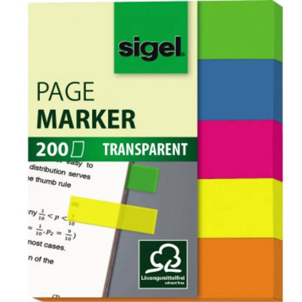 Sigel Ljepljivi marker HN615 5 blokova/paket Žuta, Ružičasta, Plava boja, Zelena, Narančasta slika