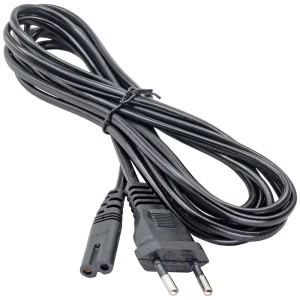 Akyga struja priključni kabel [1x ženski konektor za manje uređaje c7 - 1x europski muški konektor] 3.00 m crna slika