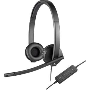 PC naglavne slušalice sa mikrofonom USB Stereo, Sa vrpcom Logitech H570e Preko ušiju Crna slika