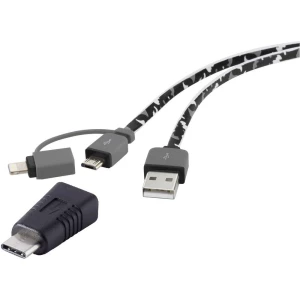 Renkforce Micro-USB/USB-Câ„˘/Lightning 3-u-1 kabel za punjenje i sinkronizaciju 0,2 m slika