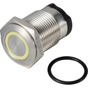 TRU COMPONENTS ONPOW6316F-10ZE/Q/Y/12V/S tipkalo 36 V DC/AC 2 A 1 x off/(on) IP65 zadržava položaj žuta 1 St. slika