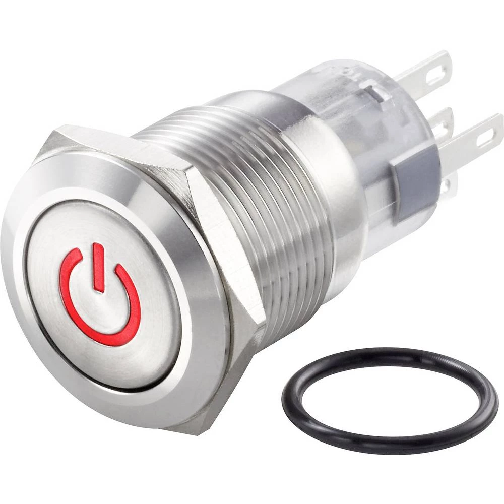 TRU COMPONENTS TC-LAS1-AGQ-11ZDT/R/12V/S Tlačni prekidač sa zaštitom od vandalizma 250 V/AC 3 A 1 x OFF/ON IP67 zadržava položaj slika