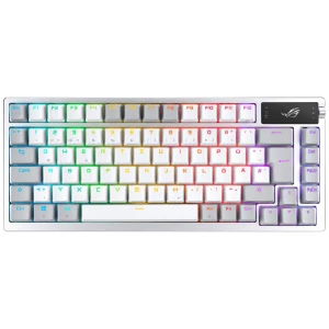 Asus ROG Azoth White USB, bežični, Bluetooth® igraća tipkovnica njemačka, qwertz bijela osvjetljen, odvojivi kabel slika
