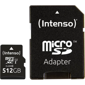 microSDXC kartica 512 GB Intenso Premium Class 10, UHS-I Uklj. SD-adapter slika