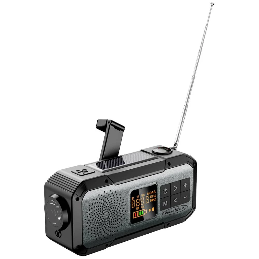 Reflexion TRA555 radio za hitne slučajeve UKW (1014), AM Bluetooth®, UKW, radio za hitne slučajeve ručna obrtaljka, funkcija Powerbank, solarni panel, džepna svjetiljka, vodootporan, mogućnost pun... slika