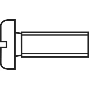 Cilindrični vijak TOOLCRAFT 888011, M1, 6mm, zarez, DIN 84, ISO 1207, galvanizir slika