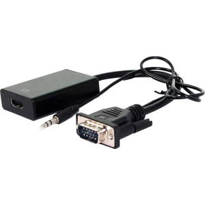 Value VGA priključni kabel 0.15 m 12.99.3117 crna [1x muški konektor vga - 1x ženski konektor HDMI] slika