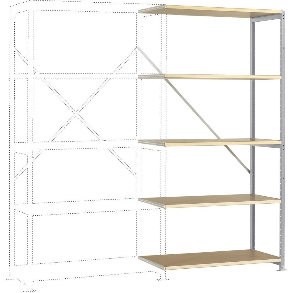 Dodatni modul regalne police (Š x V x d) 1000 x 2000 x 1000 mm Drveni pod Manuflex RP1116.9006 slika