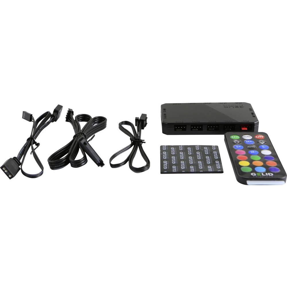 Gelid Amber 5 pc upravljač ventilatora Broj kanala: 5 uklj. upravljanje RGB rasvjetom, uklj. daljinski upravljač slika