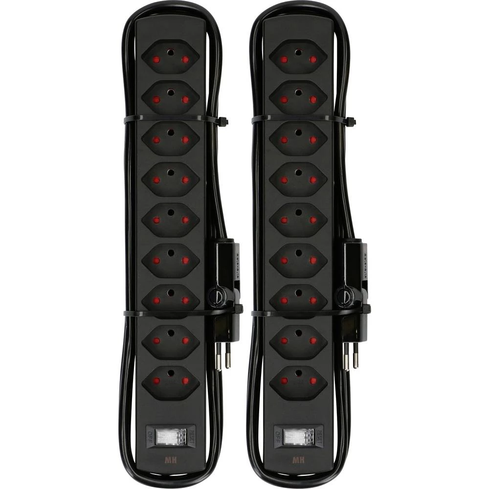 Max Hauri 160827 razdjelna letva s prekidačem crna ch utikač 2 St. slika