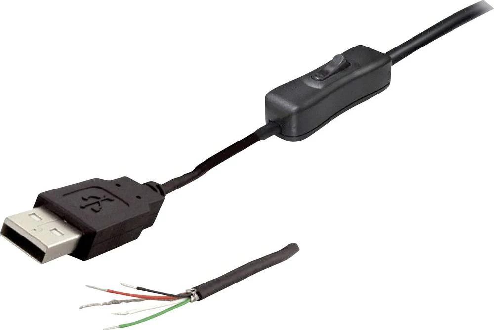 USB priključni kabel s prekidačem Ravni muški konektor TRU COMPONENTS Sadržaj: 1 ST slika
