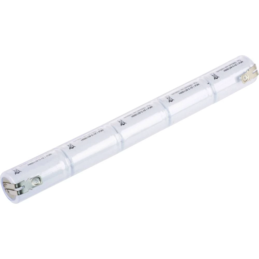 Aku-pack 5x Sub-C Pogodan za visoke temperature, U-lemna zastavica, Flat-Top NiCd Mexcel Inline L1x5 6 V 1500 mAh slika