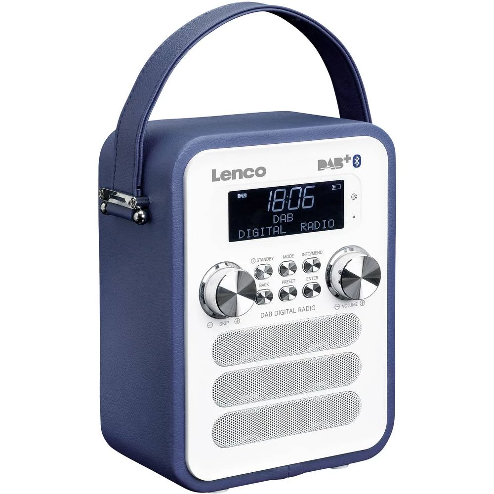 DAB+ (1012) Džepni radio Lenco PDR-050BU AUX, Bluetooth Funkcija punjenja baterije Plava boja slika