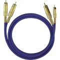 Oehlbach Cinch Audio Priključni kabel [2x Muški cinch konektor - 2x Muški cinch konektor] 3 m Plava boja pozlaćeni kontakti slika