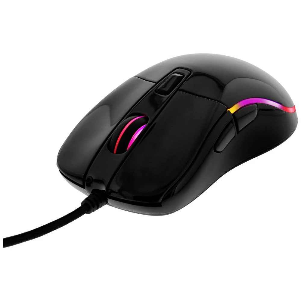 DELTACO GAMING DM410 igraći miš žičani optički crna 6 Tipke 400 dpi, 800 dpi, 1200 dpi, 1600 dpi, 3200 dpi, 5000 dpi osvjetljen slika