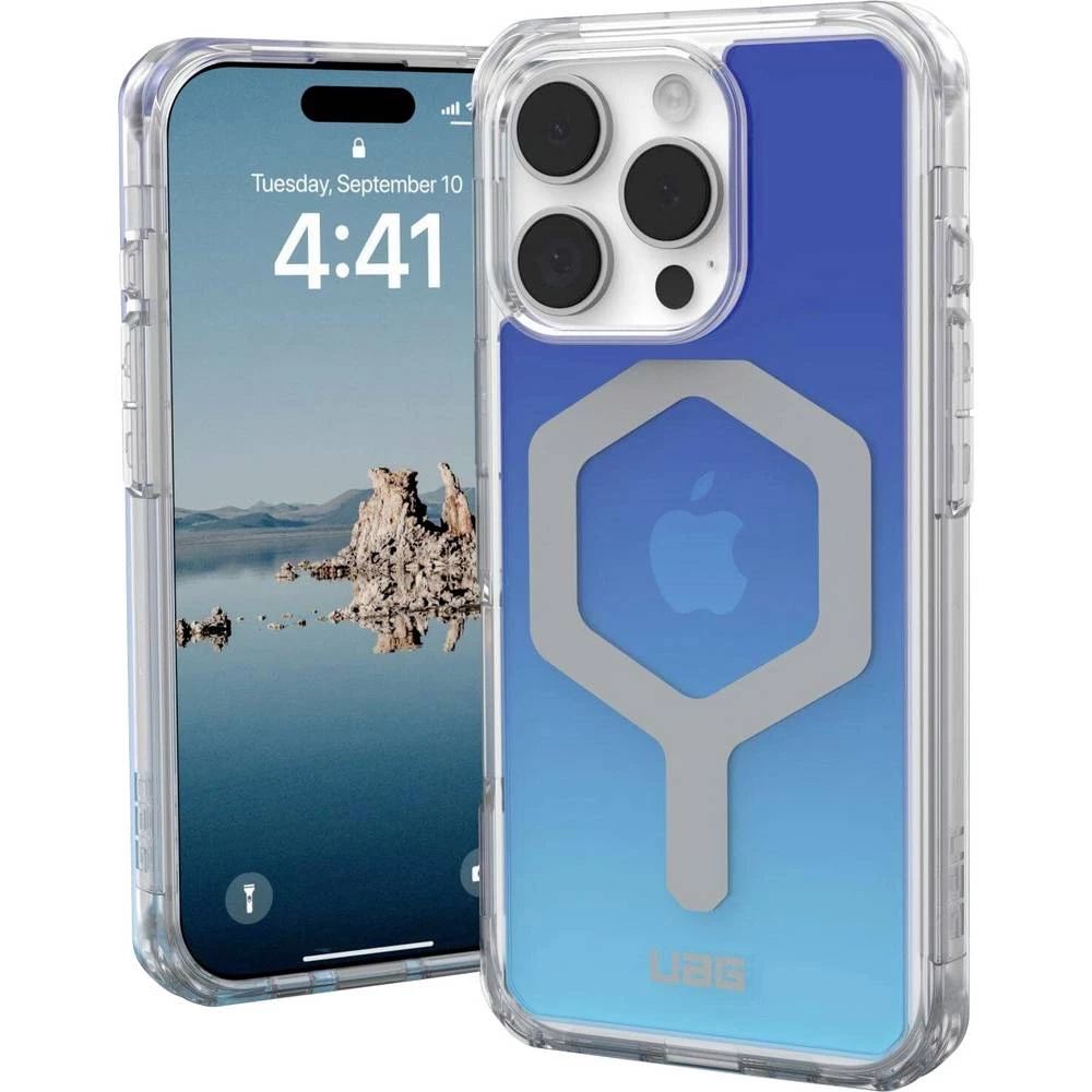Urban Armor Gear Plyo stražnji poklopac za mobilni telefon Apple iPhone 16 Pro plava boja, prozirna induktivno punjenje, slika