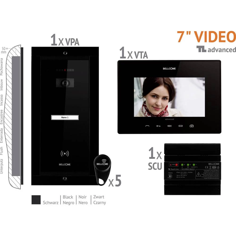 Bellcome VKA.P1FR.T7S9.BLB04 Video-portafon Crna slika