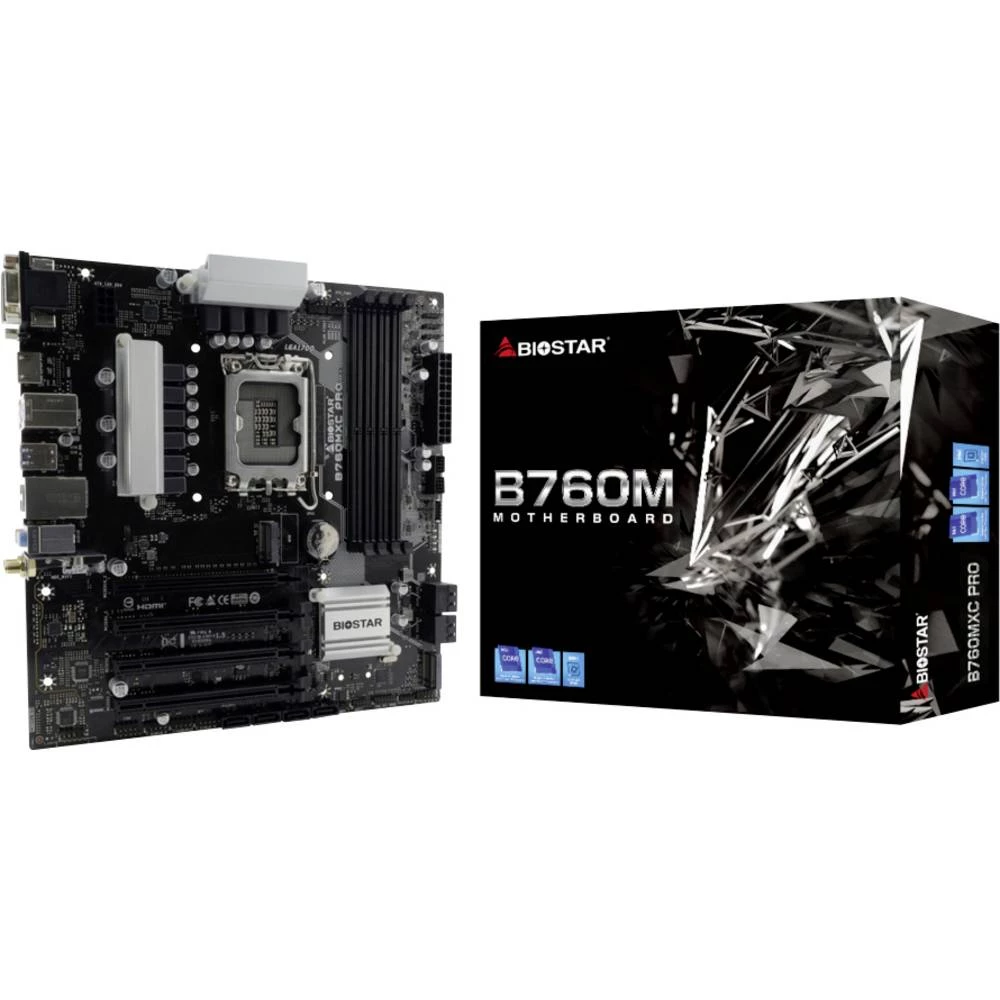 BioStar B760MXC PRO matična ploča Baza Intel® 1700 Faktor oblika (detalji) Micro-ATX Set čipova matične ploče Intel® B76 slika