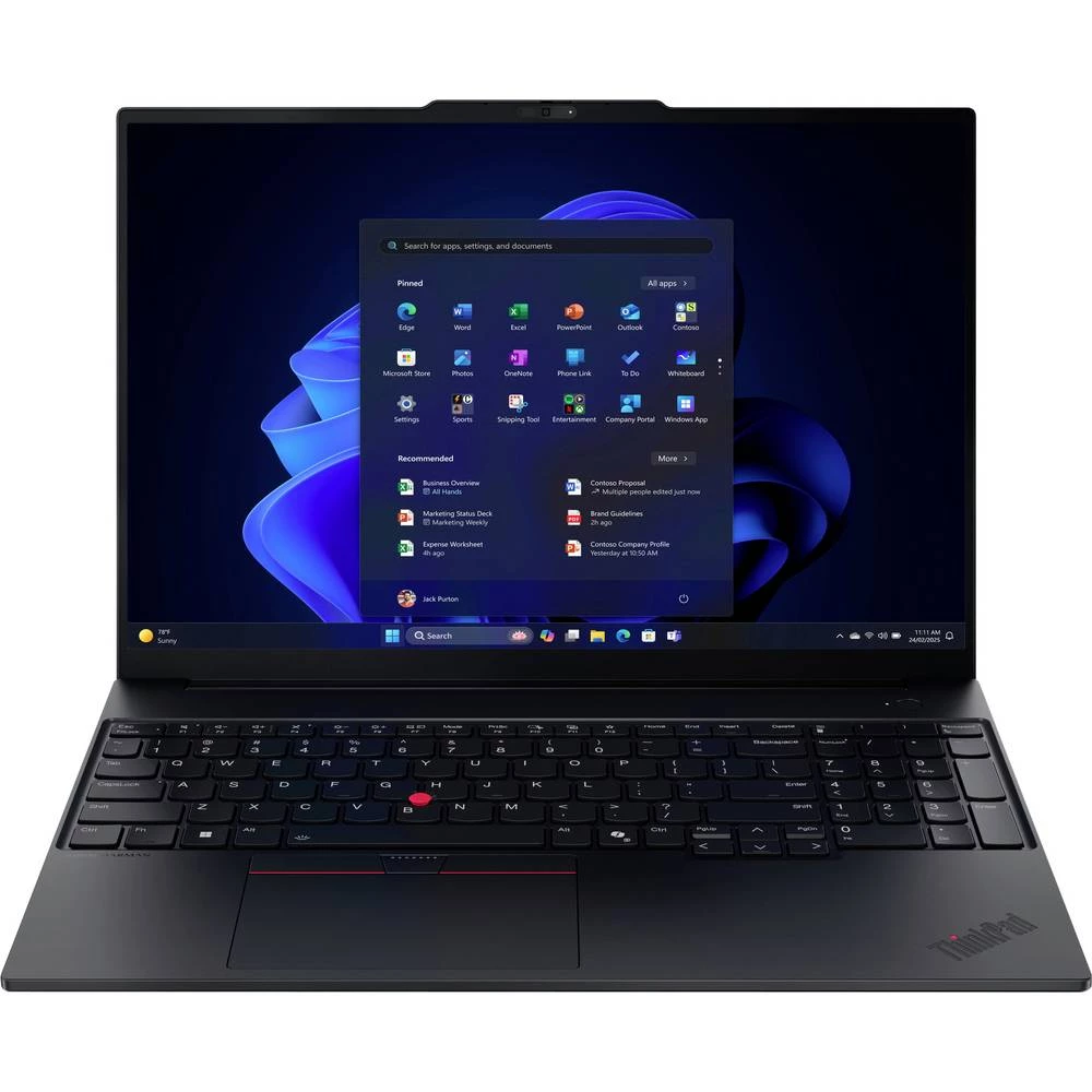 Lenovo Notebook ThinkPad E16 G3 40.6 cm (16 palac) WQXGA Intel® Core™ Ultra 7 255H 32 GB RAM 1 TB SSD njemačka, qwertz N slika