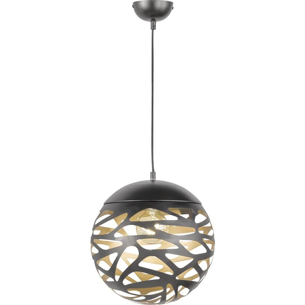 Viseća svjetiljka LED E27 60 W WOFI Rachel 6363.01.46.8300 Crna, Zlatna slika