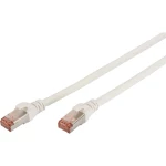 Digitus DK-1644-100/WH RJ45 mrežni kabel, Patch kabel cat 6 S/FTP 10.00 m bijela vatrostalan, zaštićen s folijom, pletena zaštita, sa zaštitom, bez halogena, okrugli, upleteni parovi 1 St.