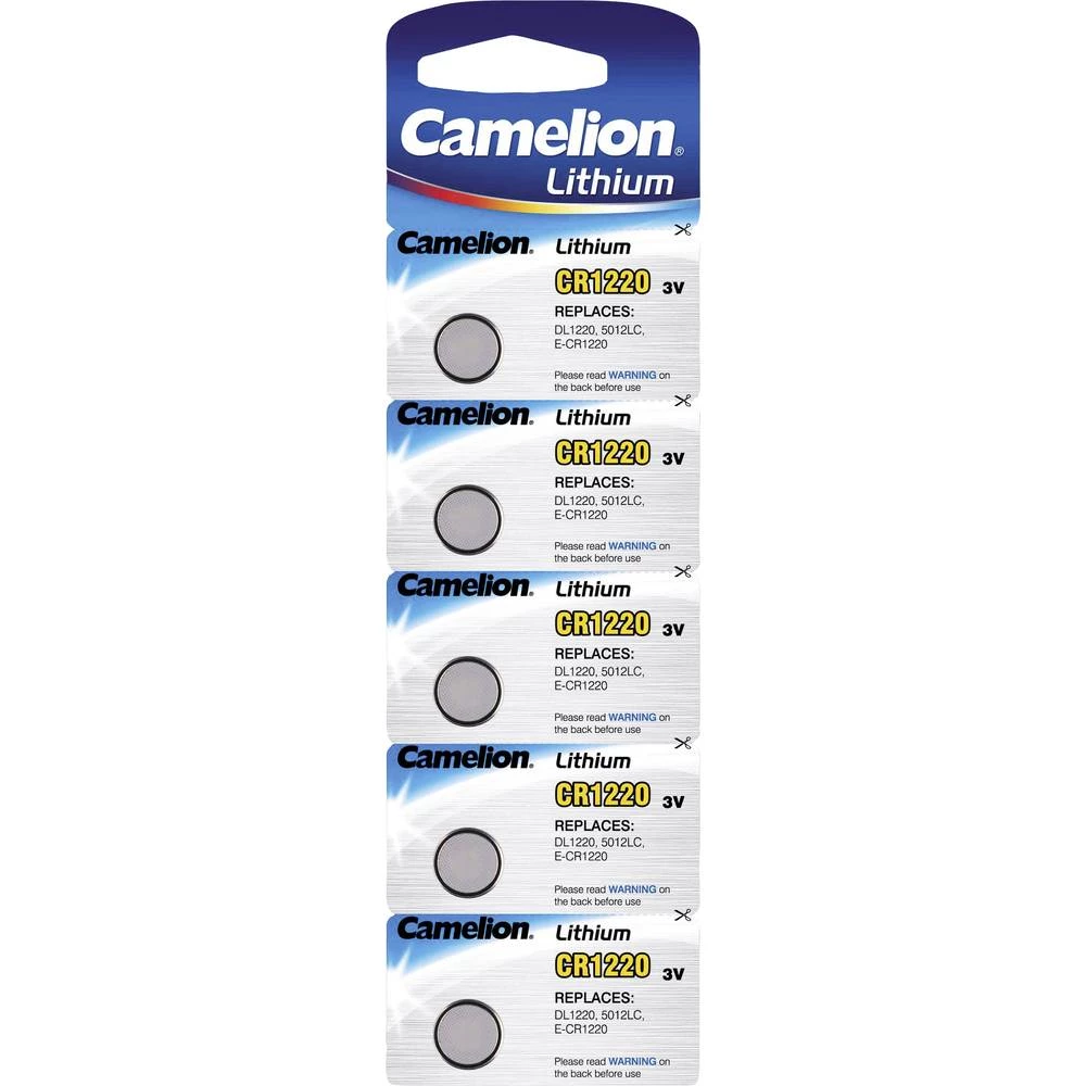 Camelion CR1220 Gumbasta baterija CR 1220 Litijev 38 mAh 3 V 5 ST slika