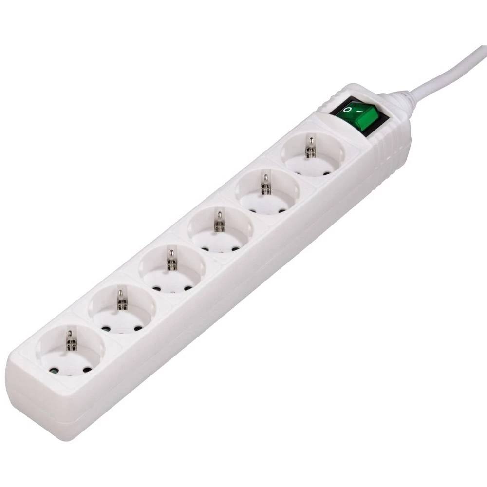 Hama 121915 Razdjelna letva s prekidačem 6-struki Bijela Utičnica slika