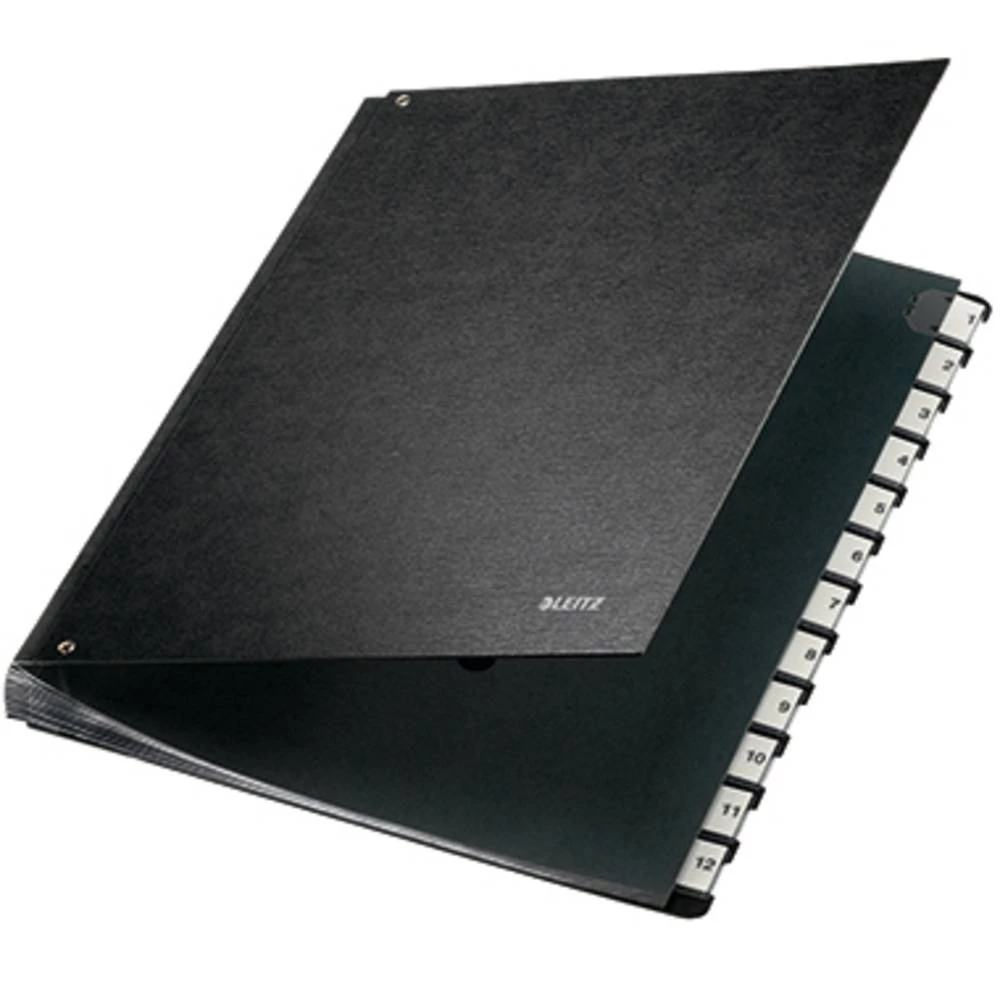 Leitz Uredski materijal 58120095 5812 Karton Crna DIN A4 Broj pretinaca: 12 1-12 slika