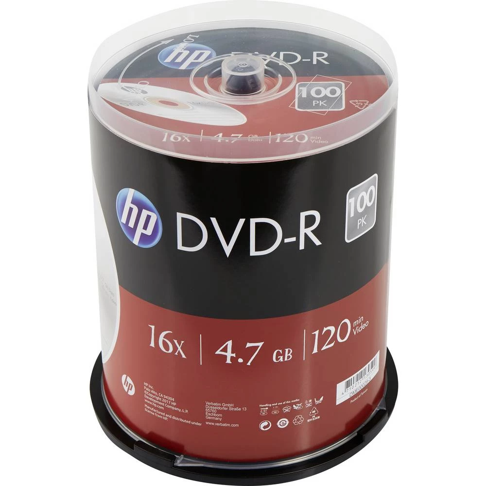 HP DME00029 DVD-r prazan 4.7 GB 100 St. vreteno slika