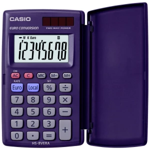 Casio HS-8VERA džepni kalkulator tamnoplava Zaslon (broj mjesta): 8 solarno napajanje, baterijski pogon (Š x V x D) 62.5 x 10 x 104 mm slika