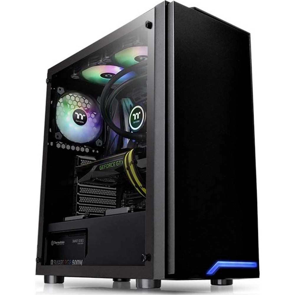 Thermaltake H100 TG midi-tower kućište za računala crna 1 predinstalirani ventilator, bočni prozor slika