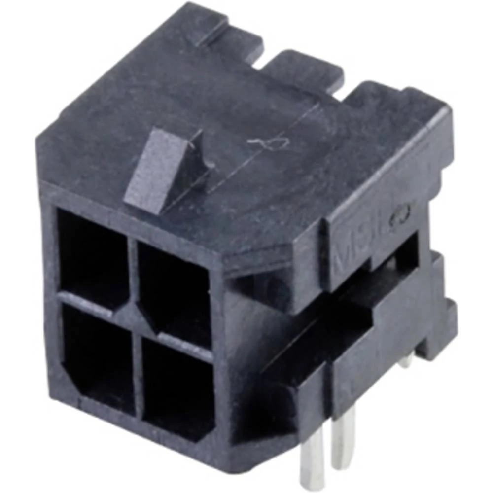 Molex 430450422 Micro-Fit 3.0 Right-Angle Header, 3.00mm Pitch, Dual Row, 4 Circuits, with PCB Press-fit Metal Retention slika