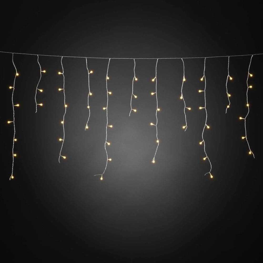 Svjetlostna zavjesa, ledena kiša s kontrolom aplikacije Vani 24 V 200 LED Jantarna boja Konstsmide slika