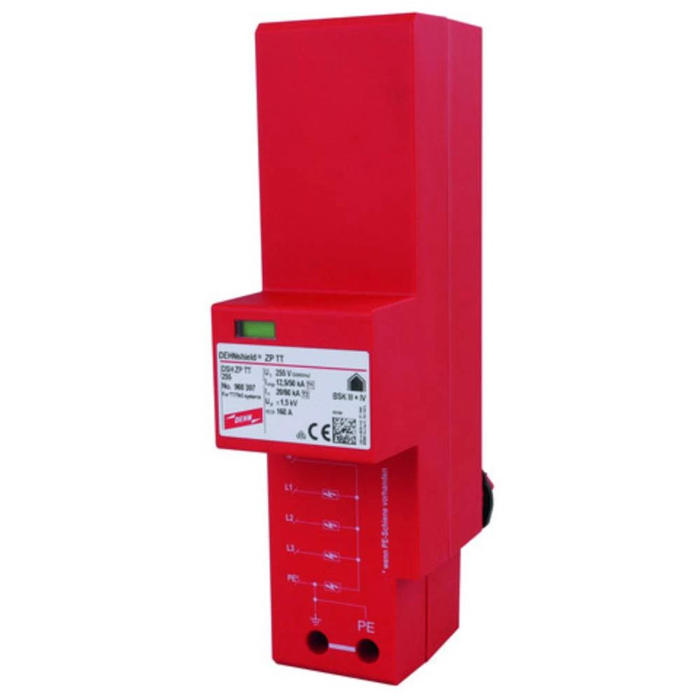 Odvodnik za prenaponsku zaštitu Zaštita od prenapona za: Razdjelni ormar DEHN DEHNshield DSH ZP TT 255 TT-/TN-S 900397 50 kA slika