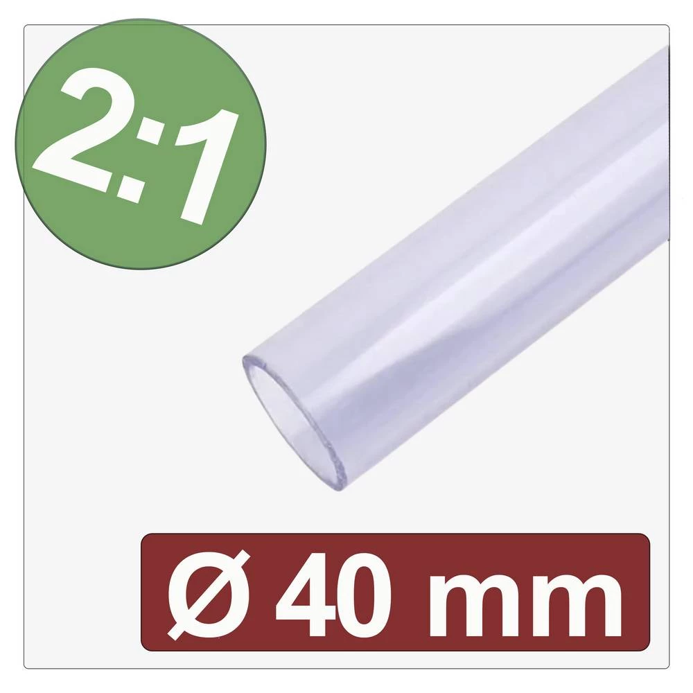 Quadrios 25CA617 skupljajuća cijev bez ljepila prozirna 40 mm 20 mm Stopa skupljanja:2:1 Roba na metre slika